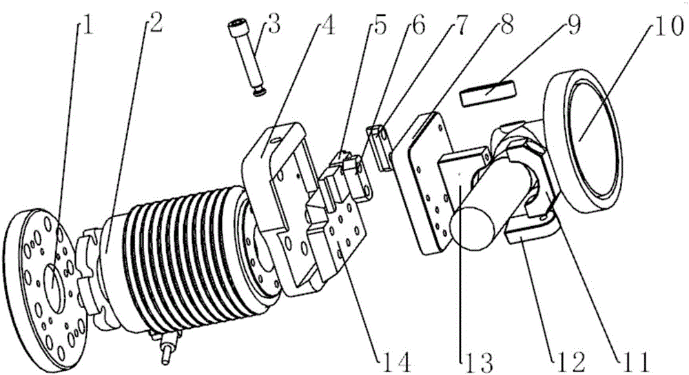 Flexible polishing device for angle grinder for end of robot