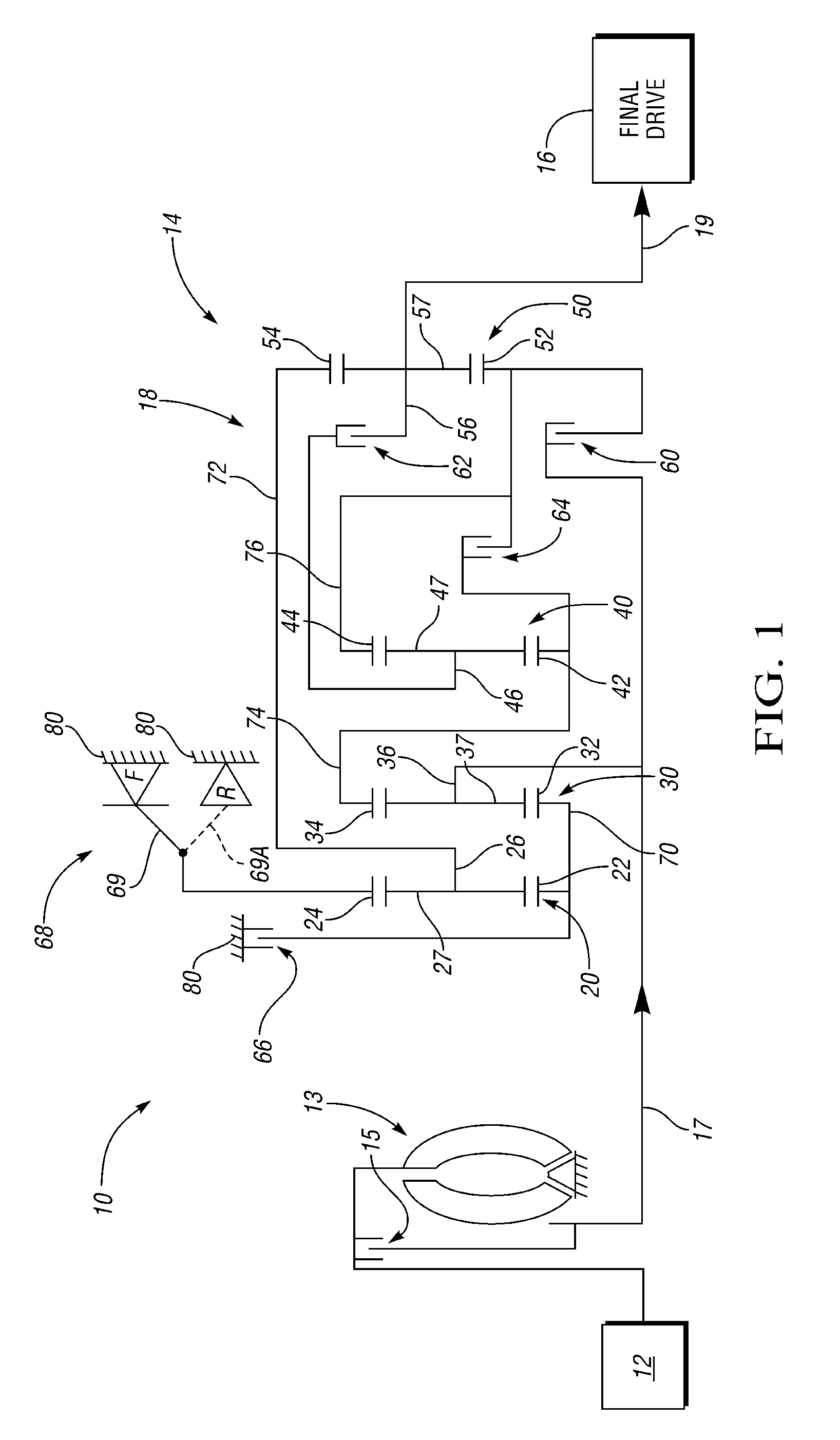 Multi-speed transmission with selectable one-way braking clutch