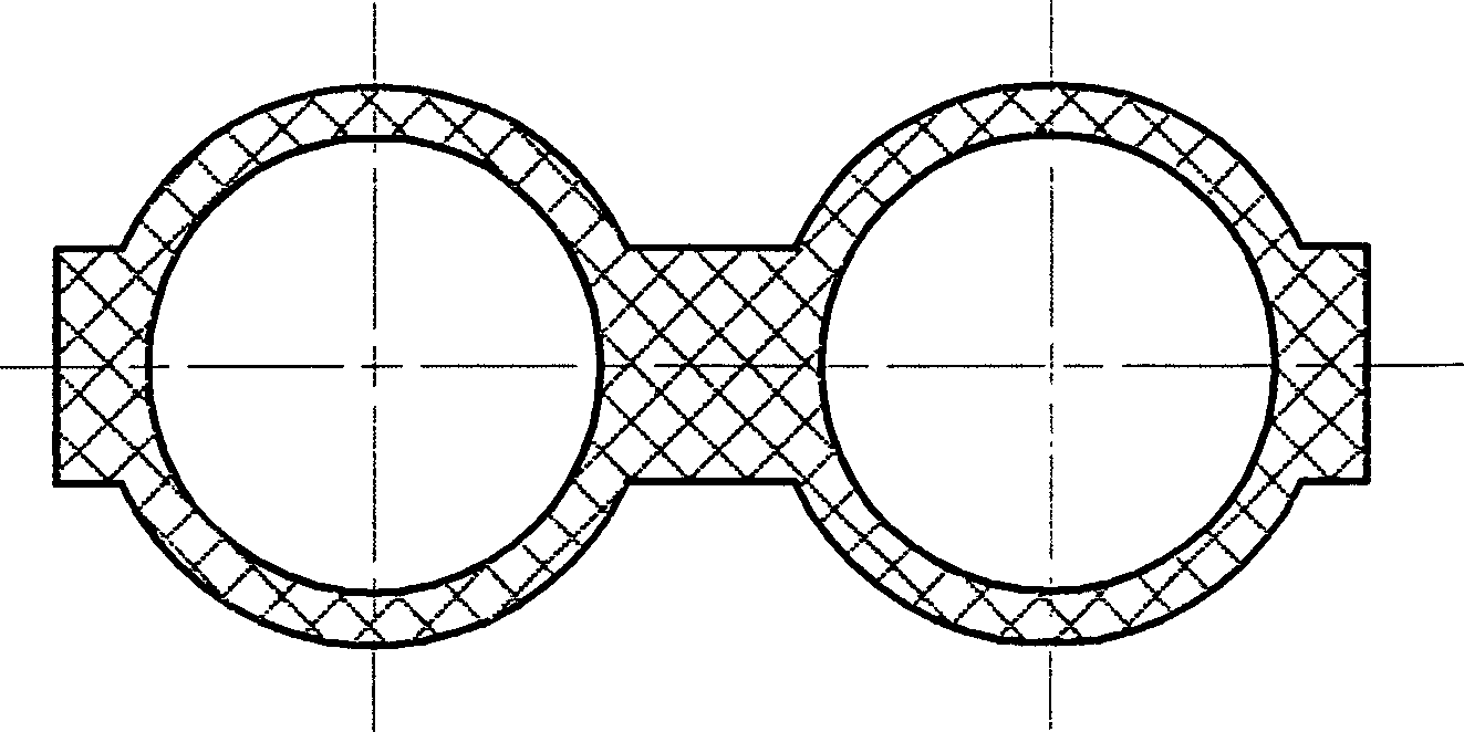 Continuous underground wall constructing method with linked tubular pile and its special linked tubular pile hole former