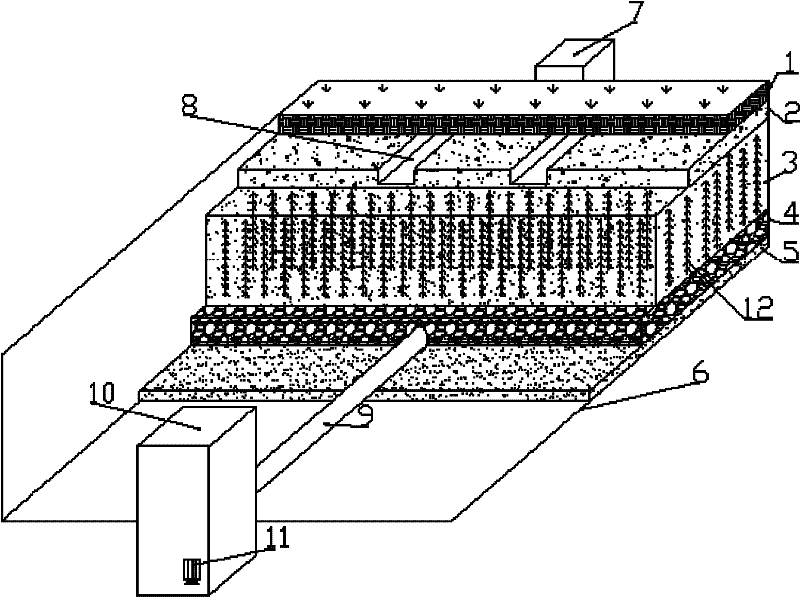 Soil ditch for purifying domestic wastewater and construction method thereof