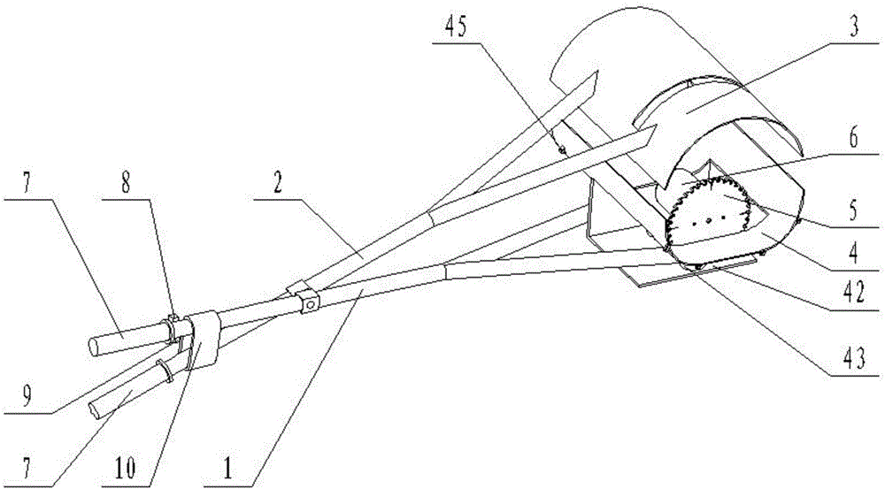 Portable tree barrier clearing device used for power transmission line