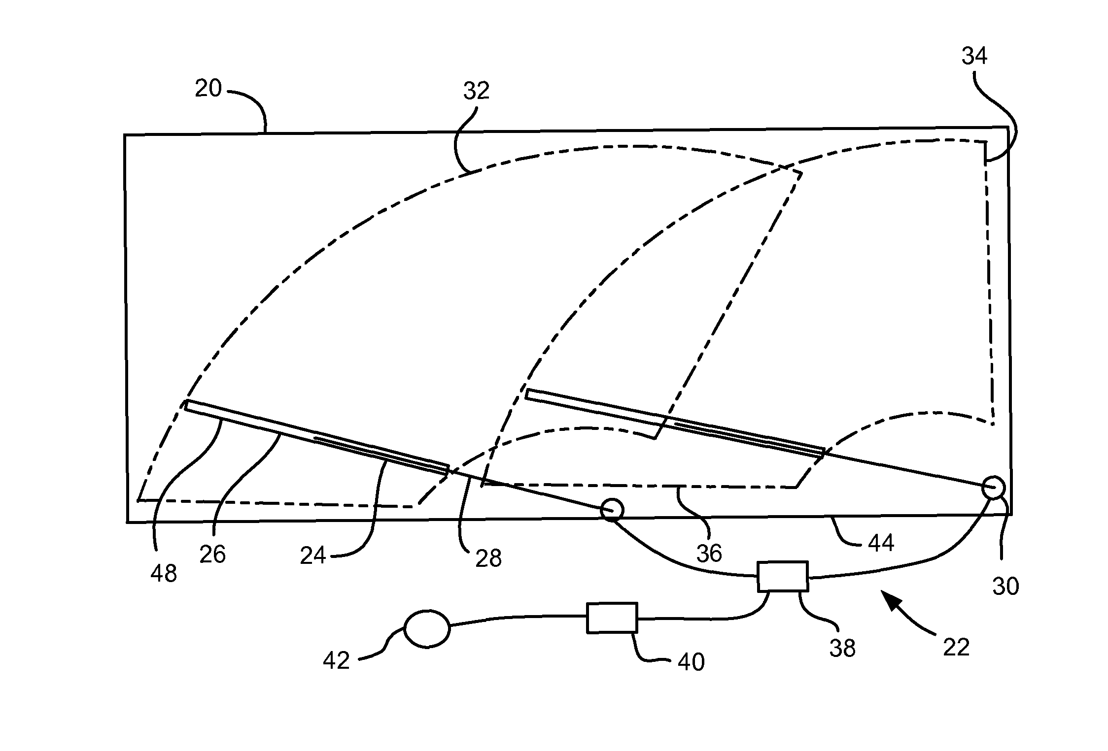 Window wiper with high park position