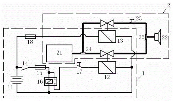 Combined type anti-theft system for storage battery, and control method of combined type anti-theft system