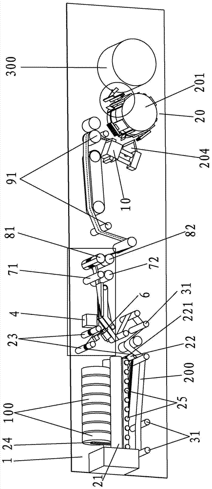 Elastic waistline shaping machine for waist-surrounding paper diaper