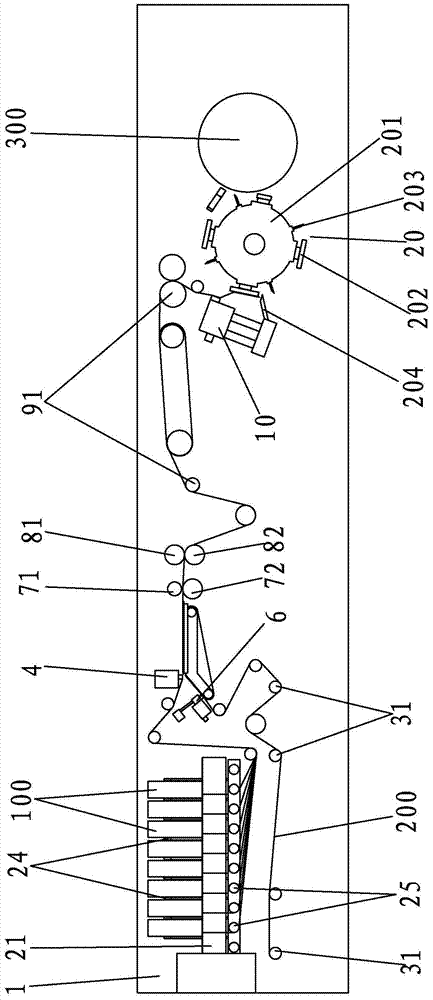 Elastic waistline shaping machine for waist-surrounding paper diaper