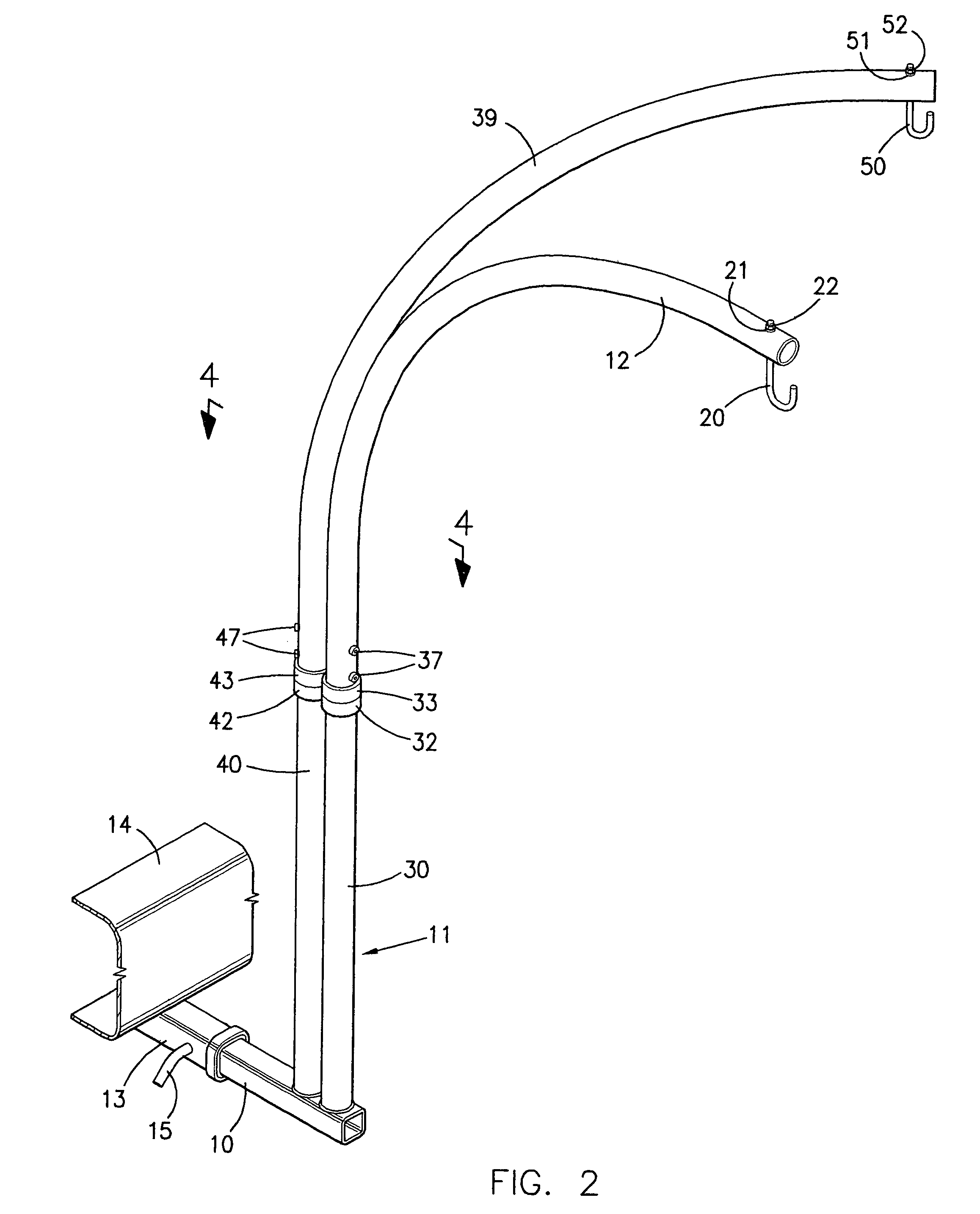 Trailer hitch chair hanger