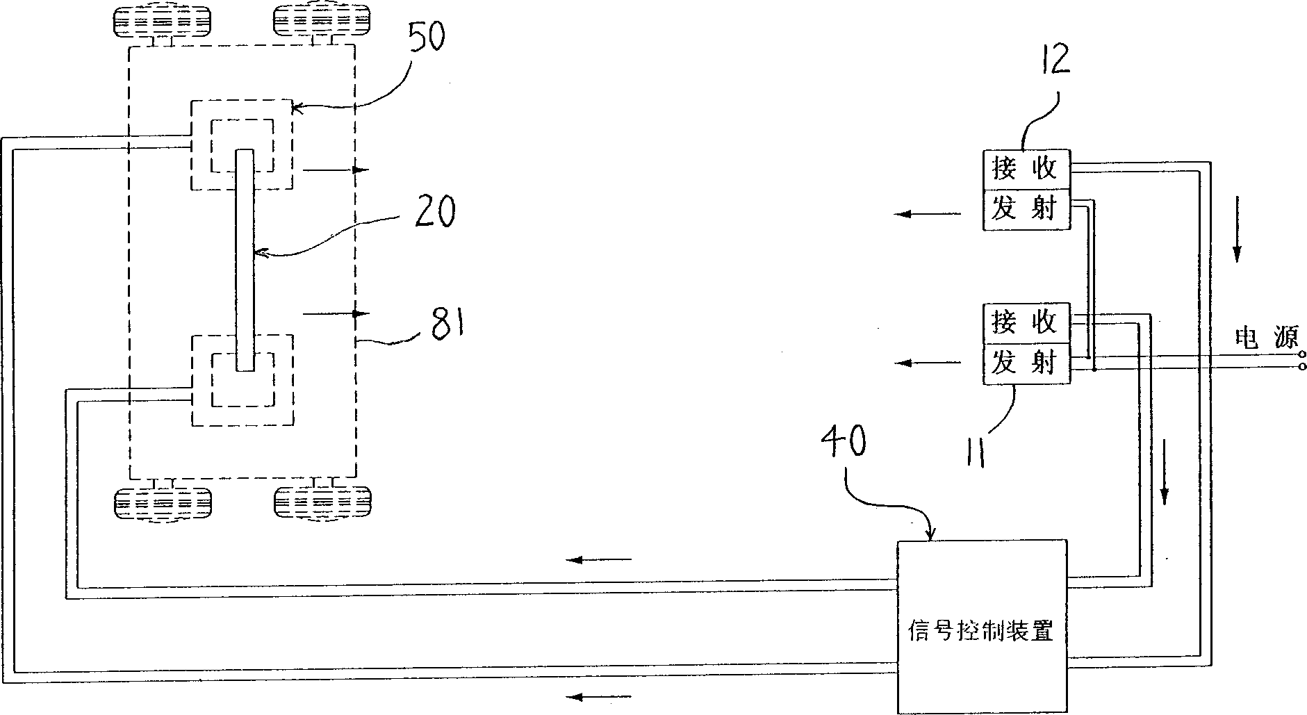 Light controlled linear operator of trackless electric extension gate