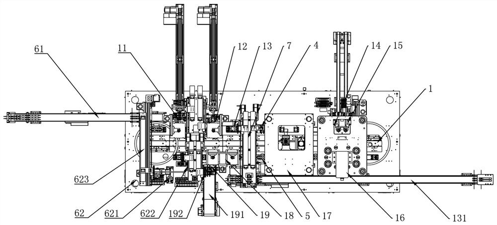 Automatic assembling, punching, riveting and welding equipment for battery cover plate