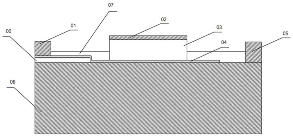 Photoelectric detector employing gate modulation graphene/semiconductor Schottky junction and preparation method