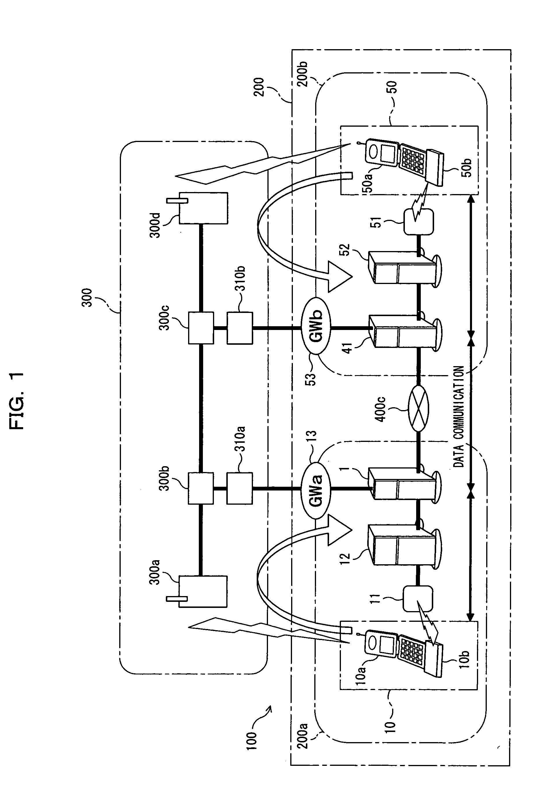 Server, mobile communication terminal, radio apparatus, communication method in communication system and communication system