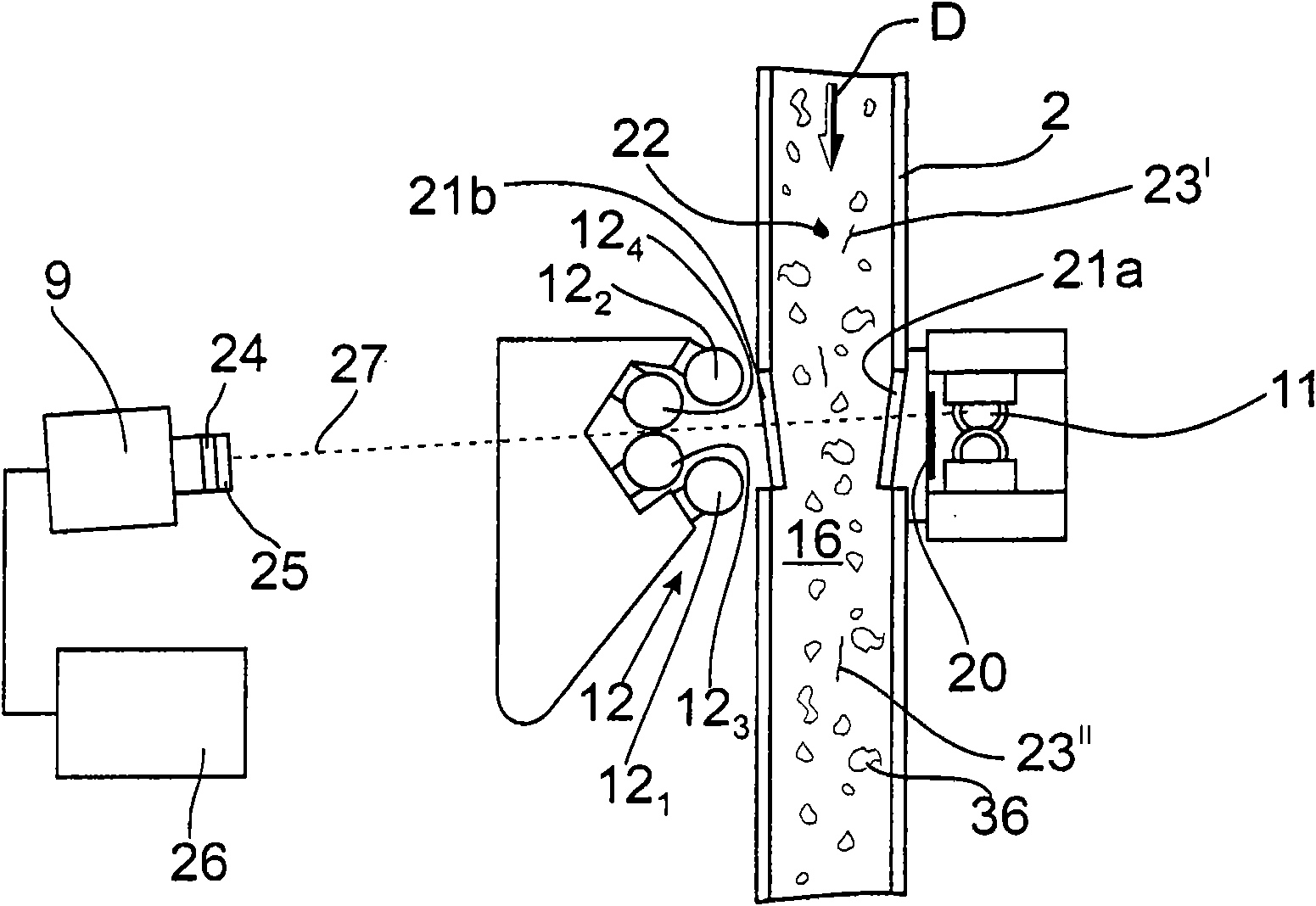 Apparatus in a spinning room preparation, ginning or the like installation for detection of foreign matter in fibre material