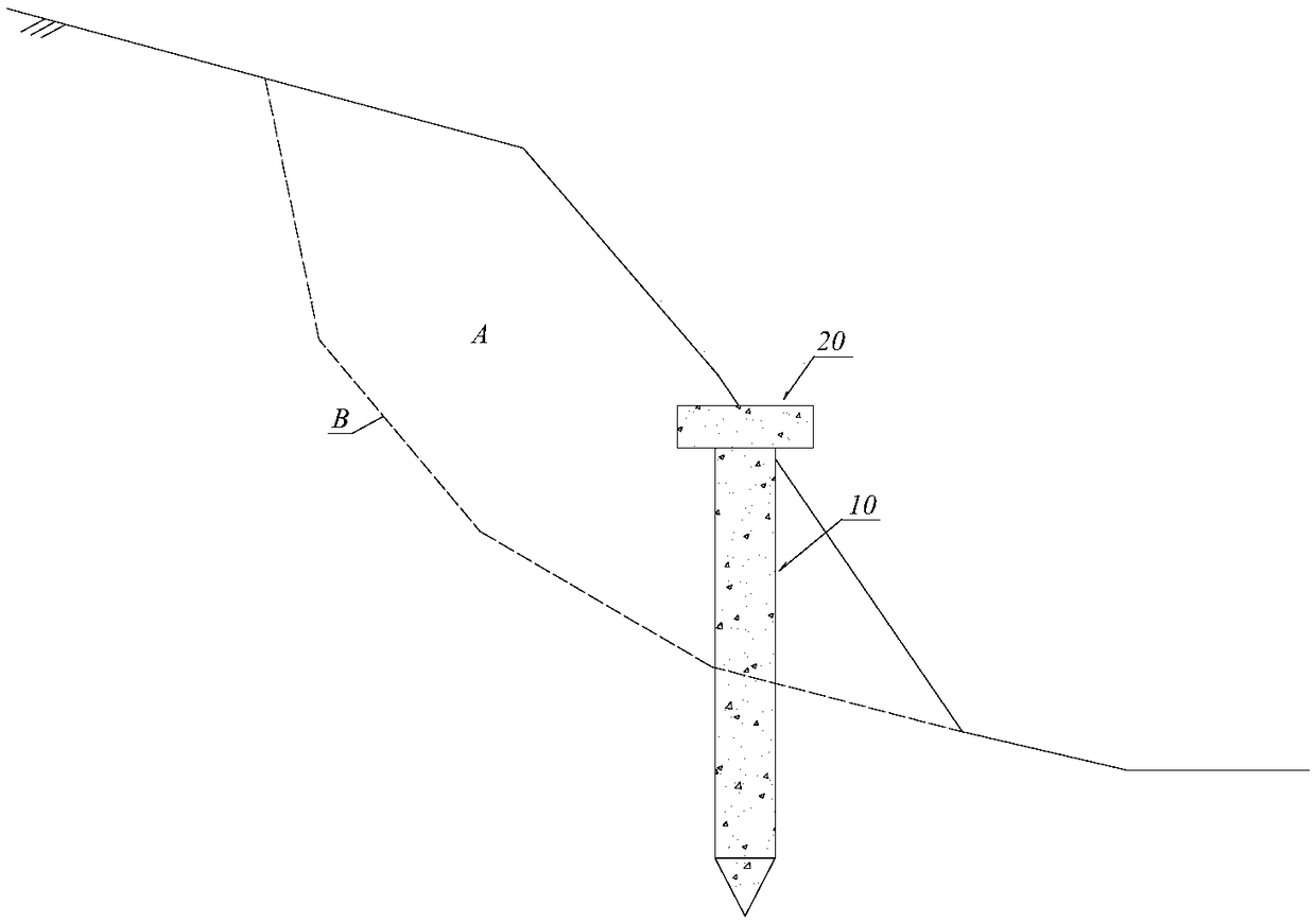 Prestressed super concrete pipe with pile wall-protecting type small composite anti-slide pile structure