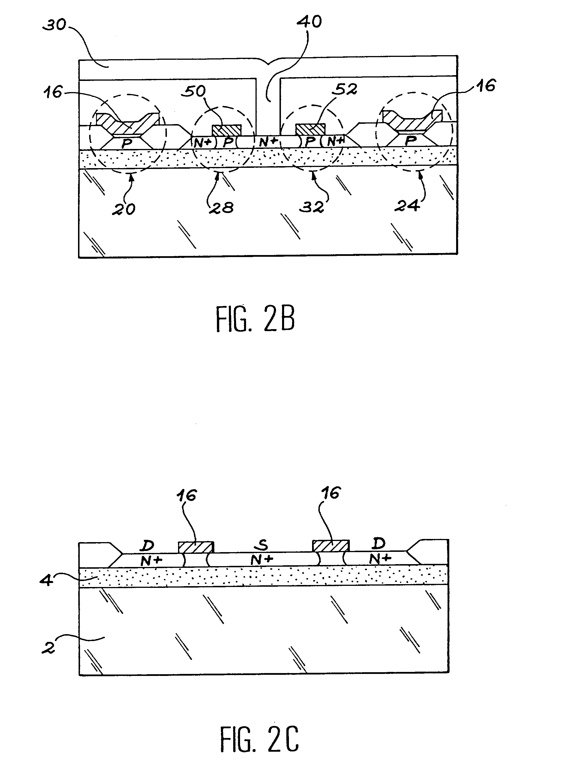 Electrically erasable, programmable, non-volatile memory device compatible with a cmos/soi production process