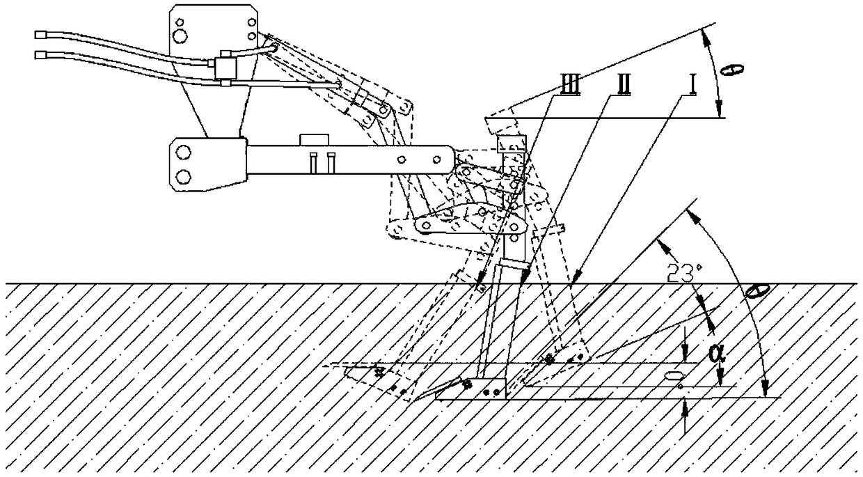 Hydraulic excitation and overload protection subsoiling device with controllable penetrating angle