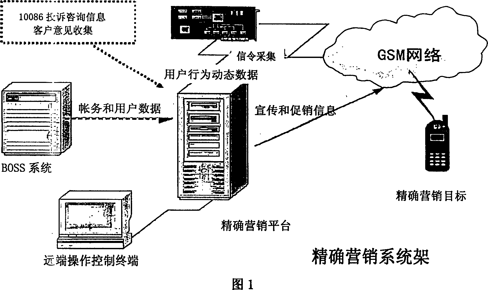 Precision marketing system based on signalling analysis and its method