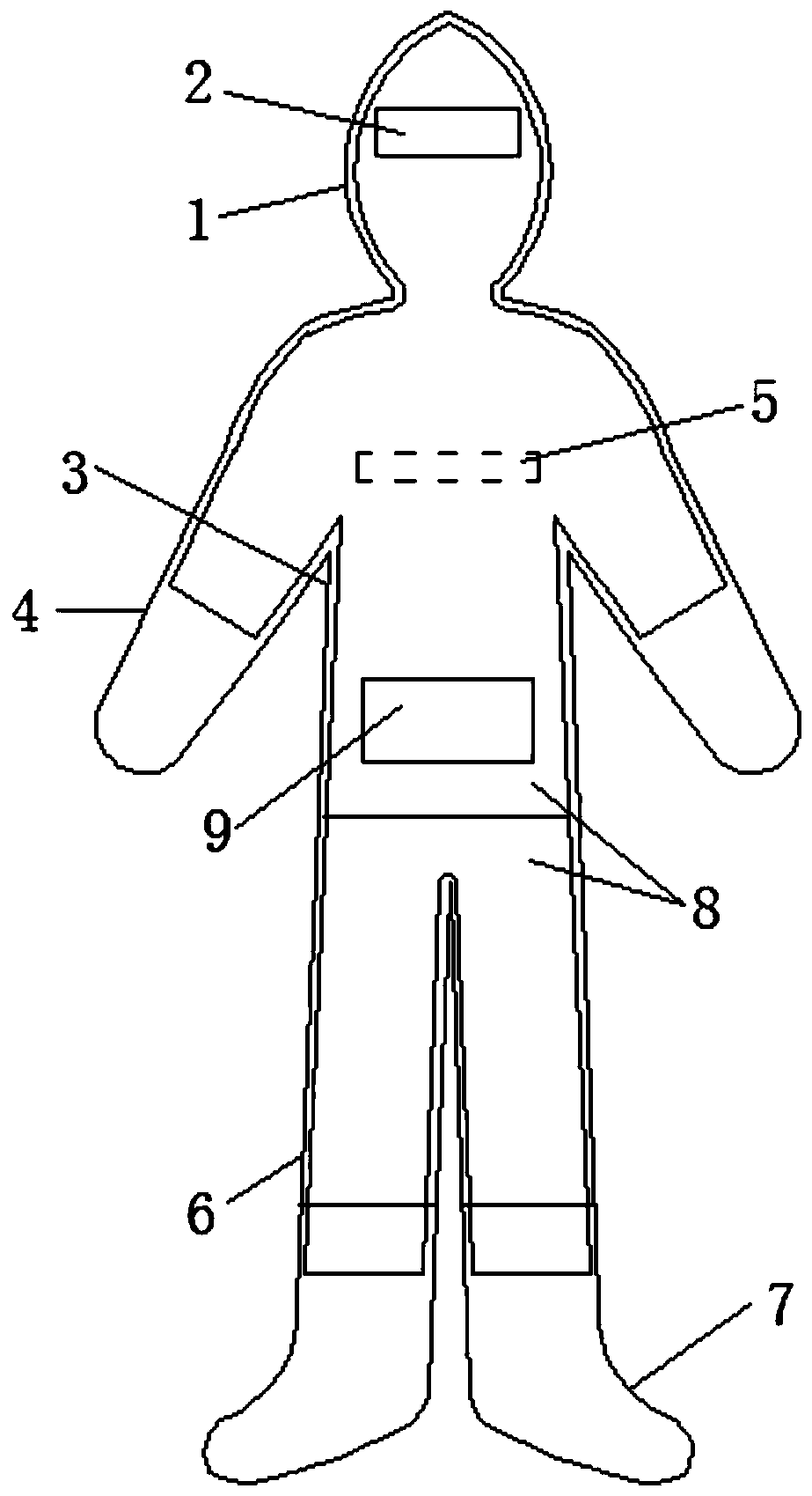 Micro-positive pressure circulating air biosafety high-grade protective garment