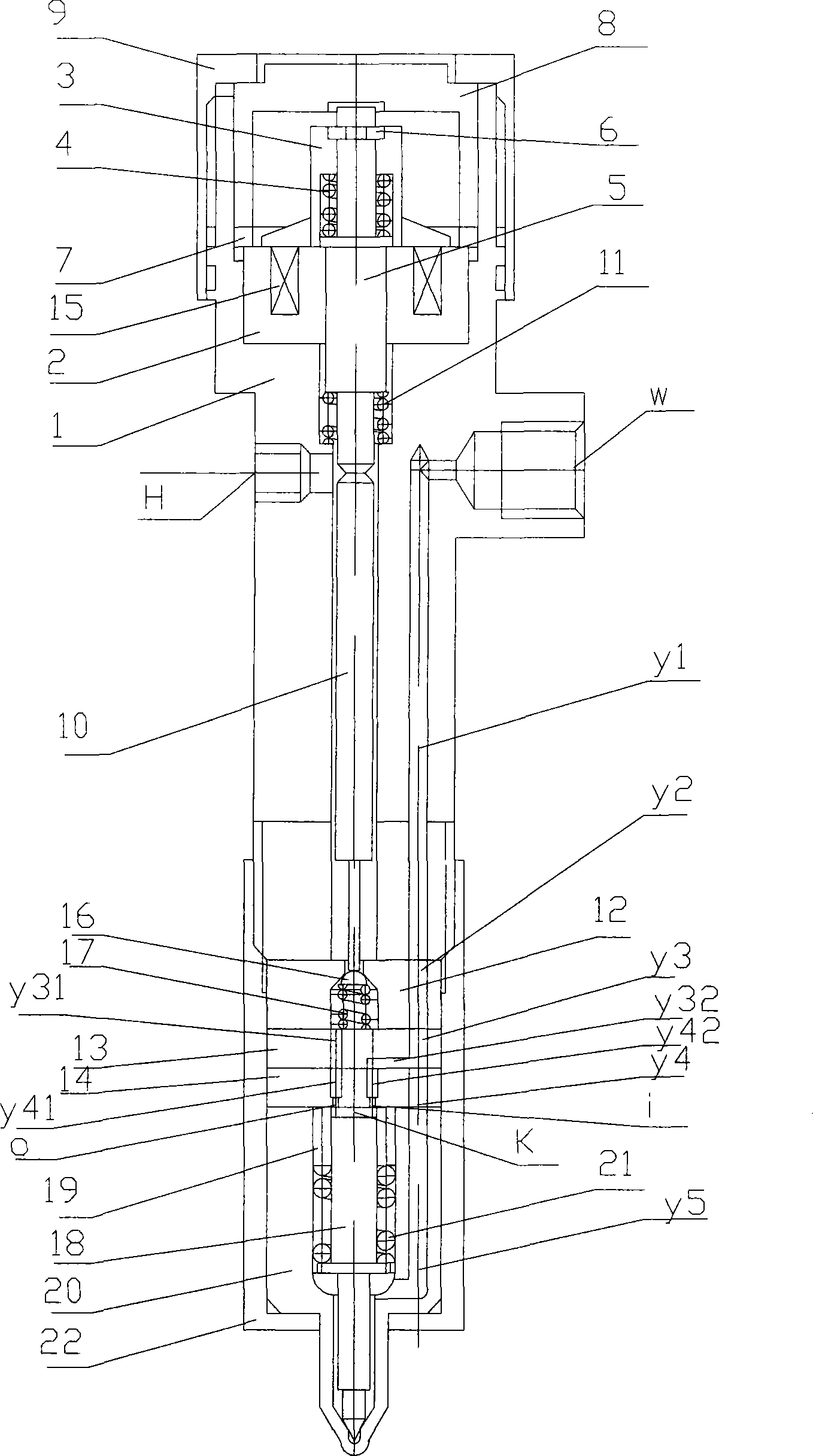 Tappet rod type high pressure co-rail electric-controlled oil ejector