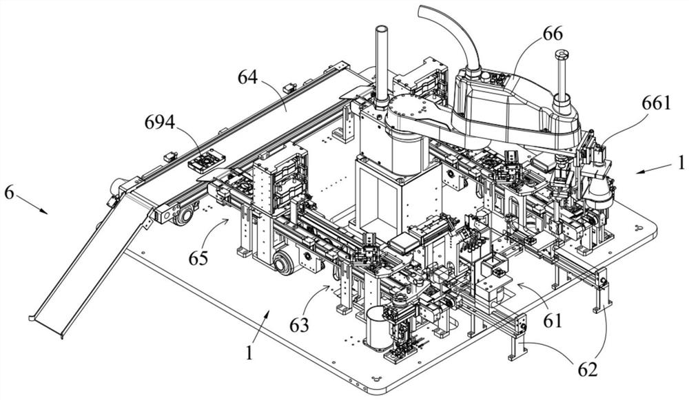 A film tearing and pressure maintaining integrated assembly line