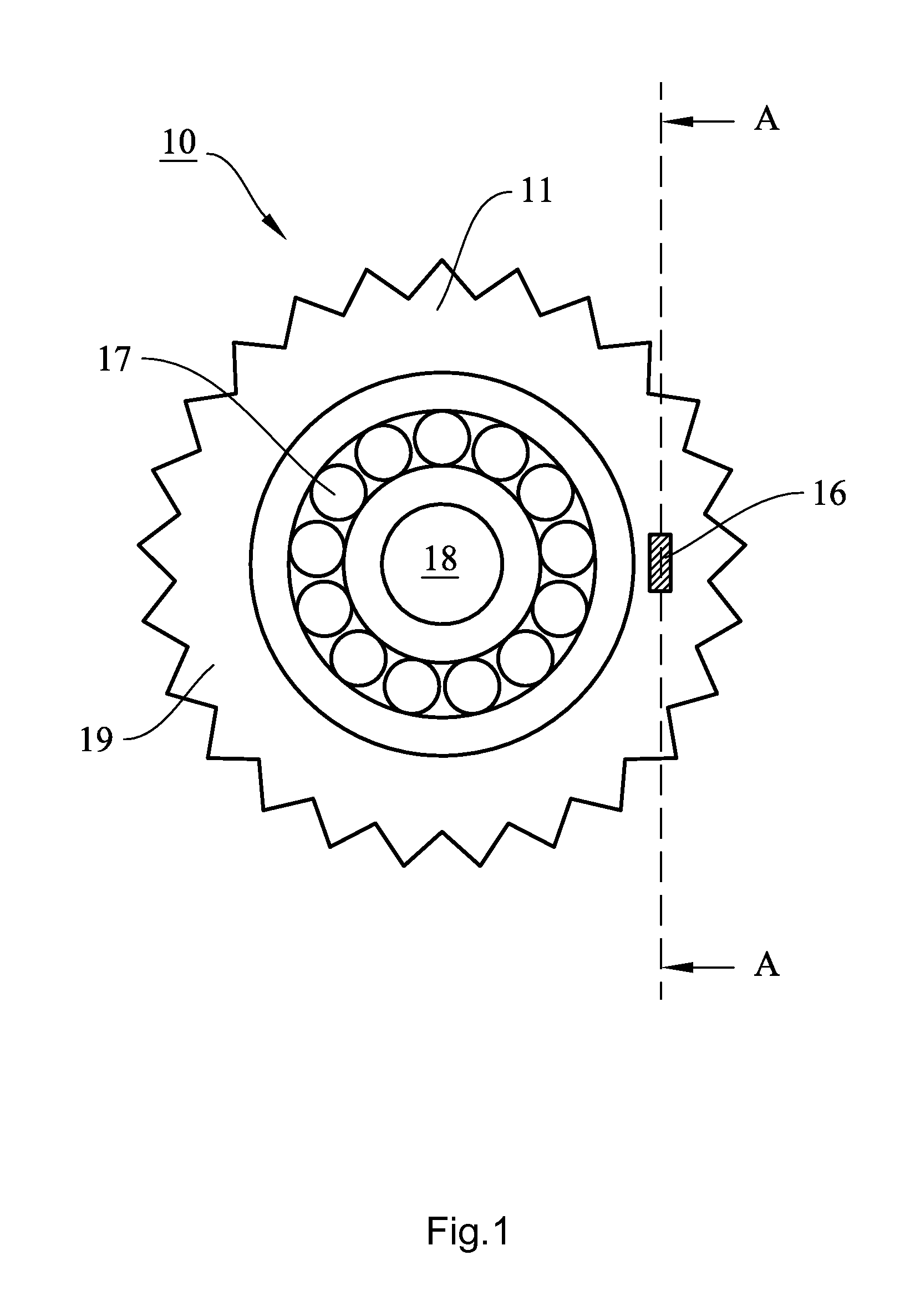 Gear with vibration sensor