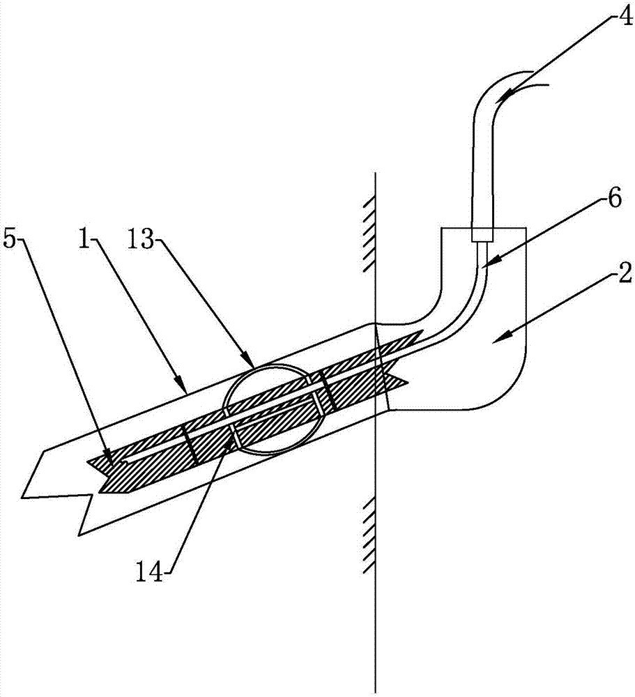 Soil nail grouting head device and construction method thereof