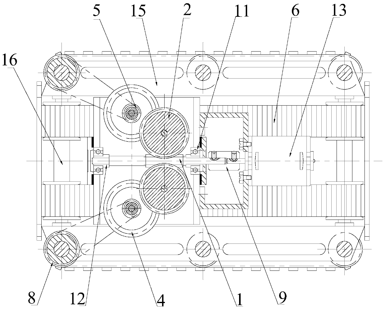 Novel power mechanism for tracked robot