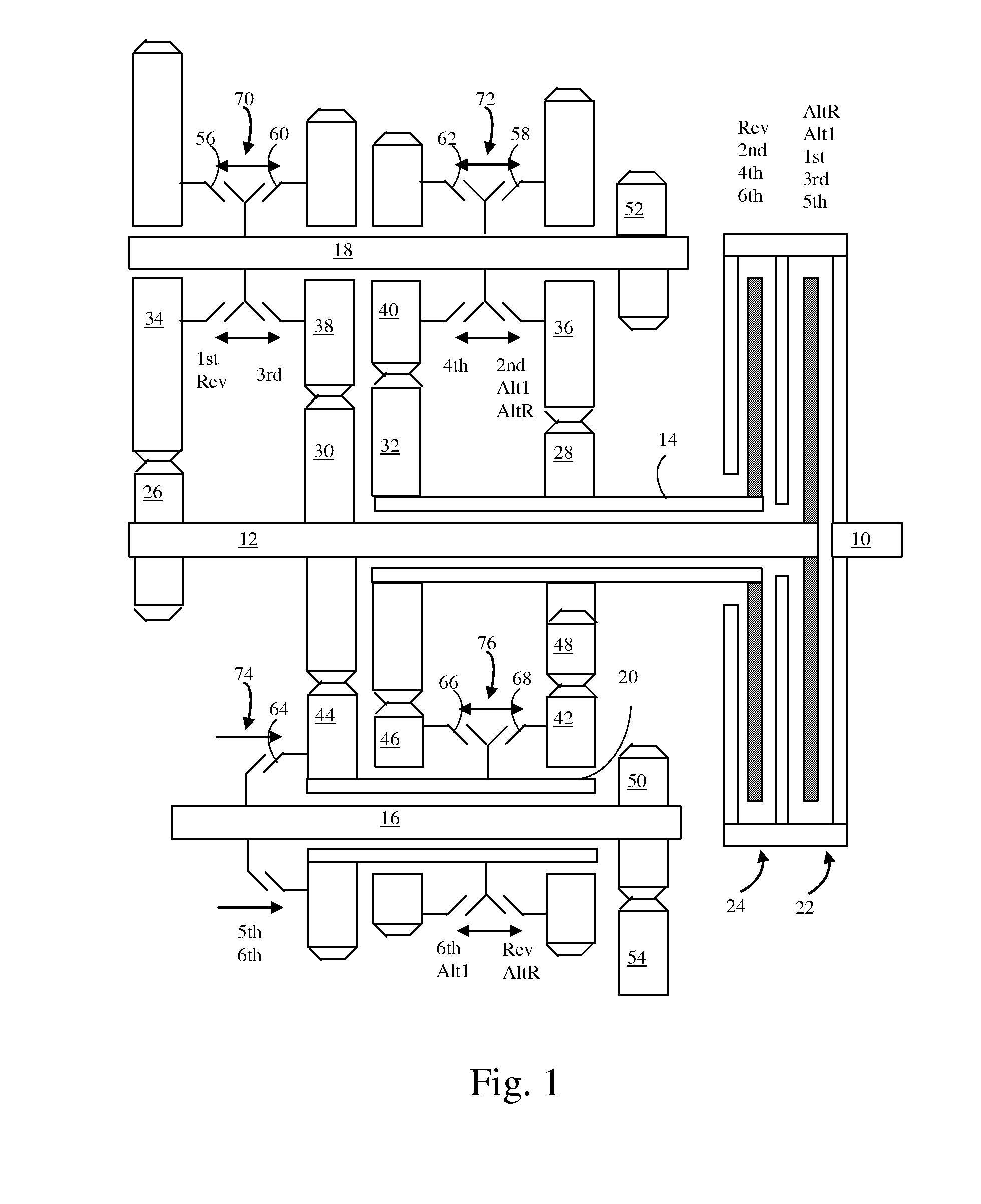 Dual clutch transmission having reduced axial length