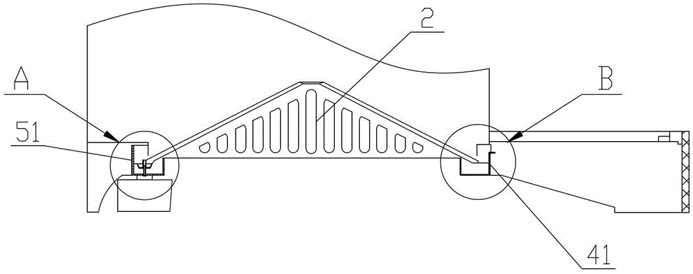 A built-in range hood oil tank installation structure assembly