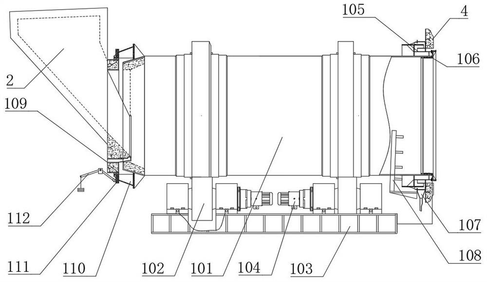 Inclined rotary combustion device for efficiently disposing solid waste