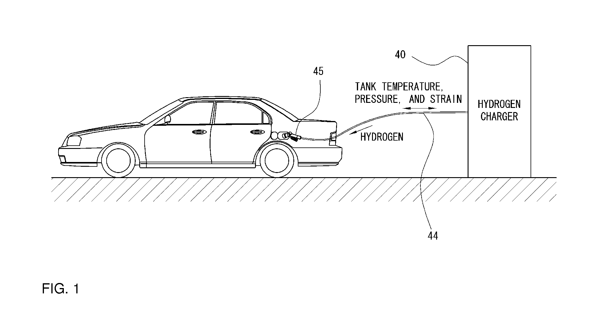 Real-time system for monitoring hydrogen tank expansion and a method for using same