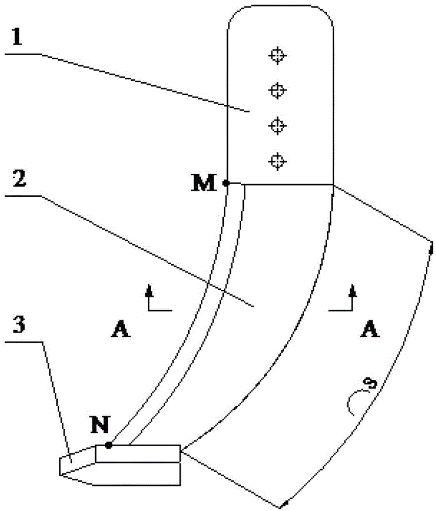 Space curved face type subsoiler