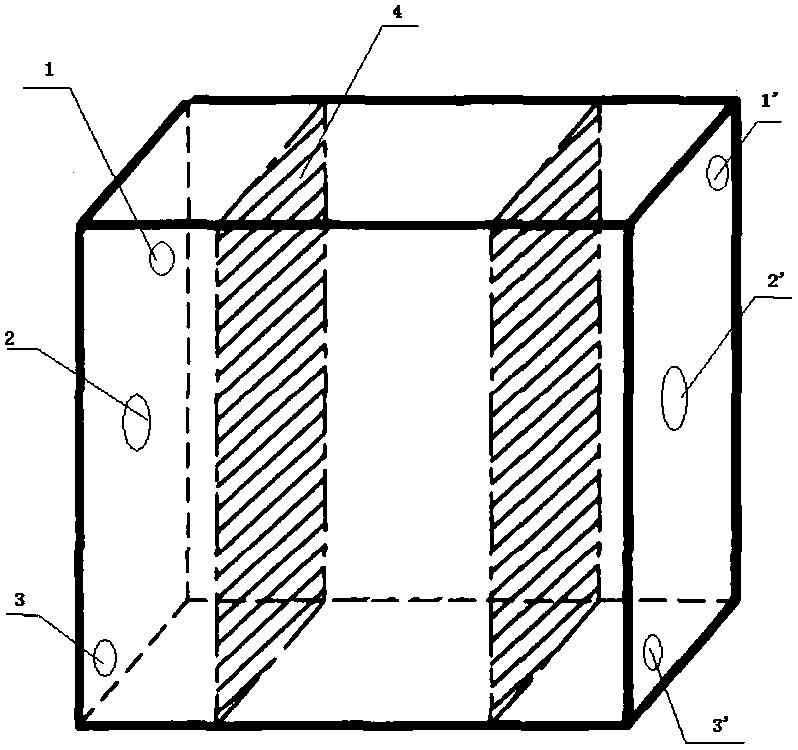 Measuring method for destruction-resistivity incidence relation of carbon fiber concrete