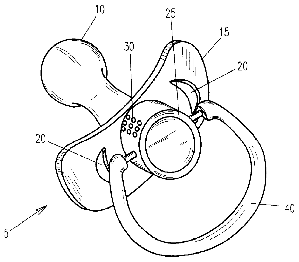 Pacifier with sound activated locator tone generator