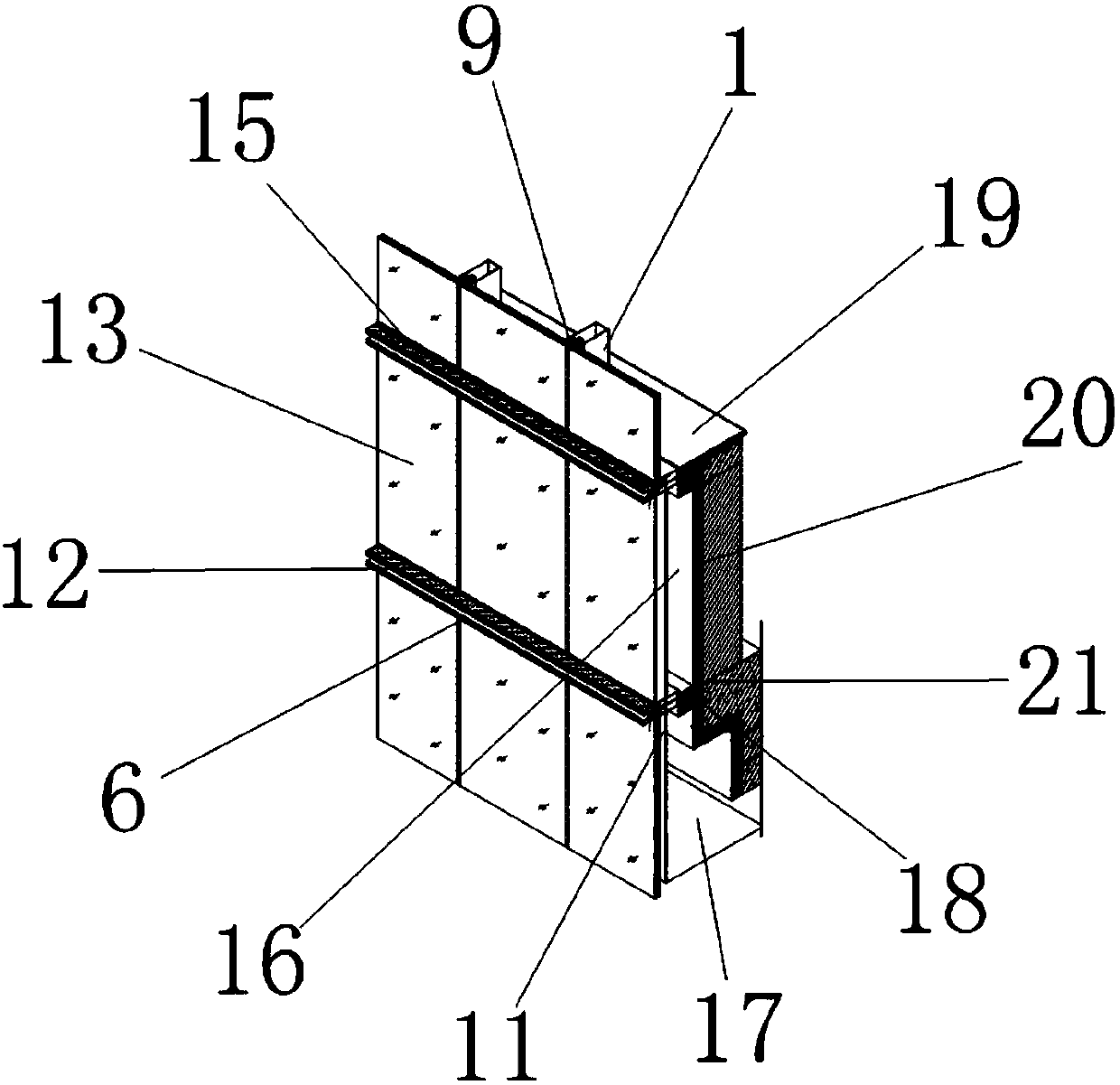 Energy-saving and environment-friendly type transverse-obvious vertical-hidden glass curtain wall for public buildings