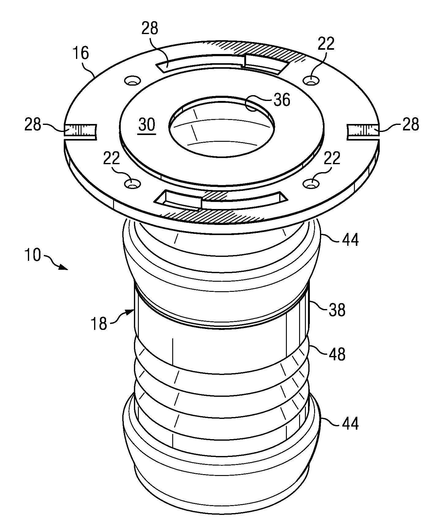 Flange system with modular spacers