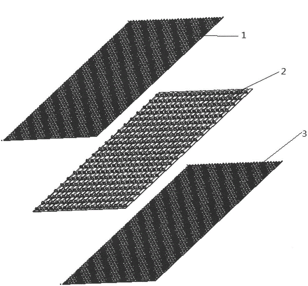 Three-layer cloth towel fabric and weaving method thereof