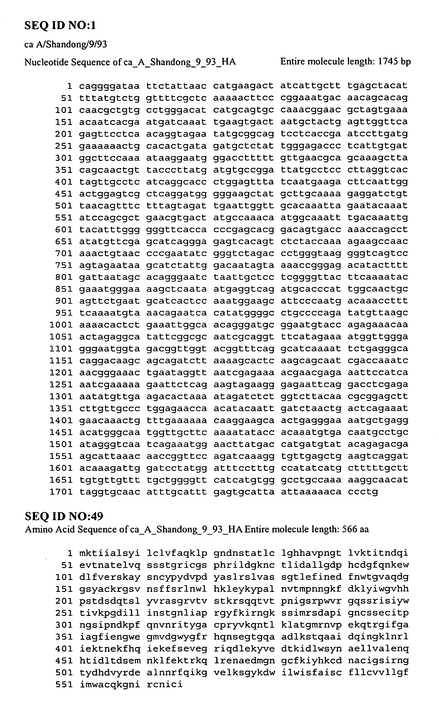 Influenza hemagglutinin and neuraminidase variants