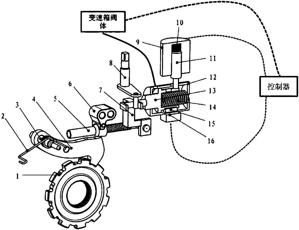 Gearbox and automatic parking executing device thereof