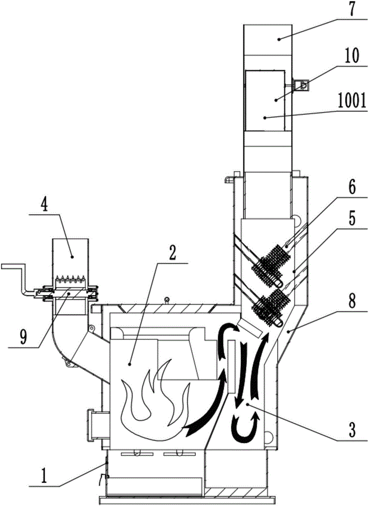 Novel domestic energy-saving and environmental-friendly heating stove