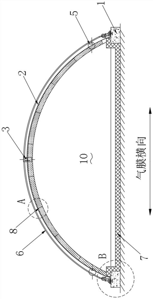 Air film heat preservation structure adapting to air pressure change and construction method