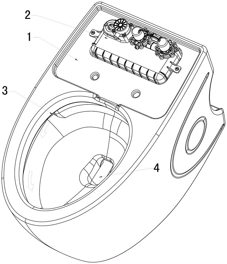 A water storage flush toilet