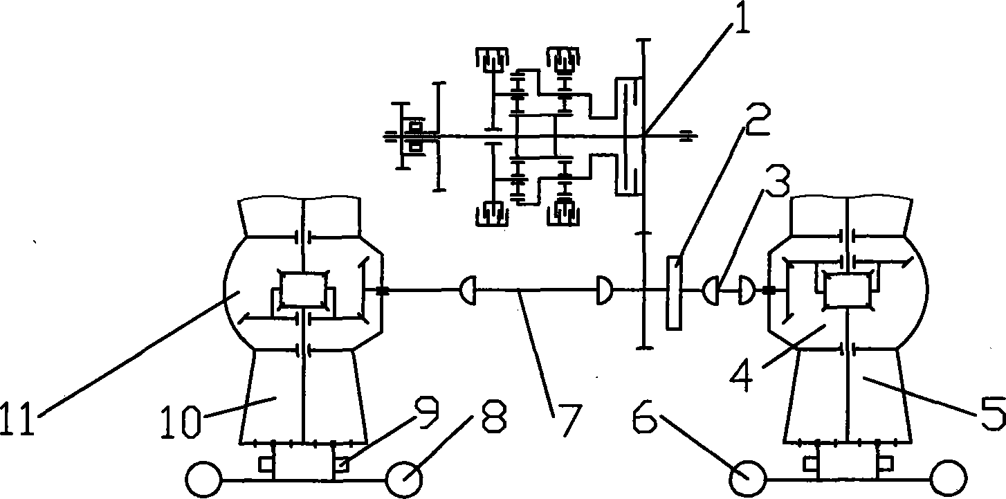 Four-wheel drive grass grasping machine with wheel-side reducers