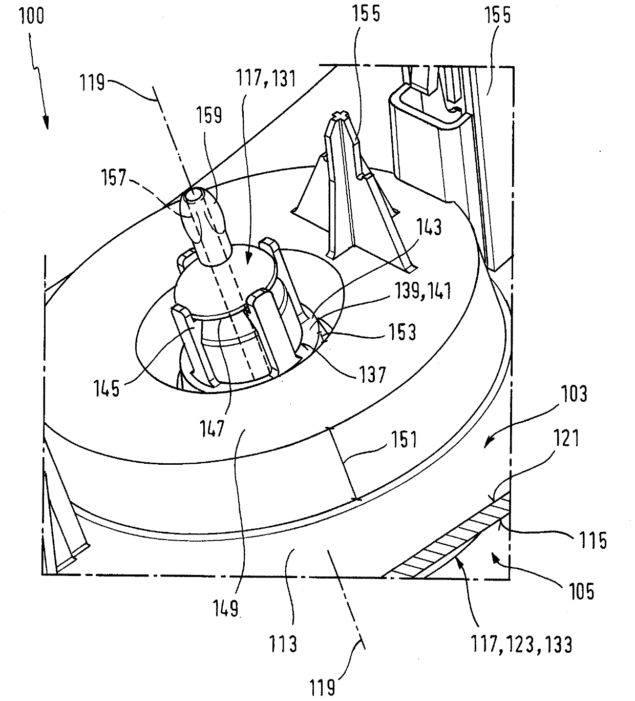 Household appliance comprising a switching element