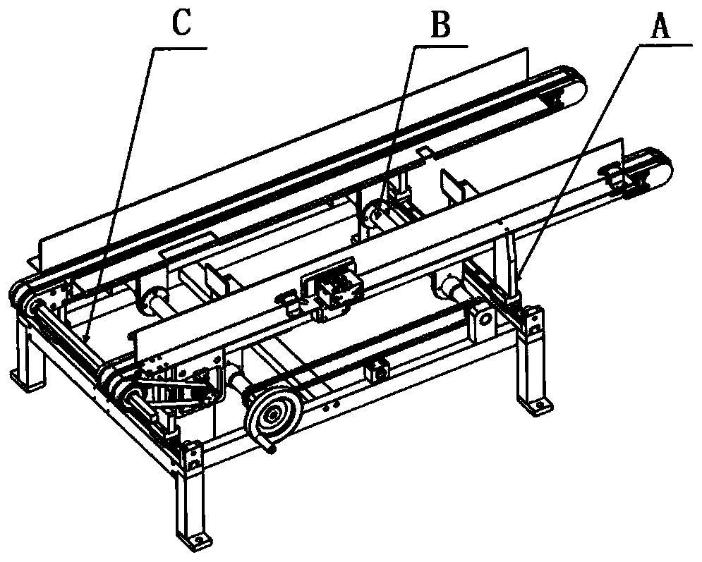 Carton conveying and positioning device with adjustable interval