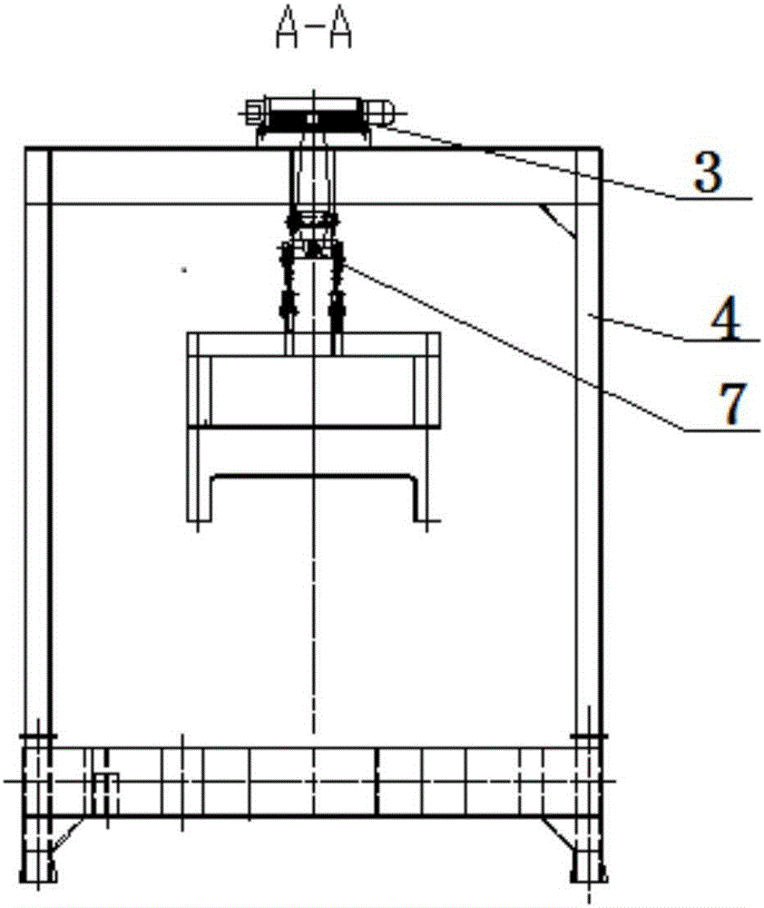 Mechanical pitching movable single tail trolley