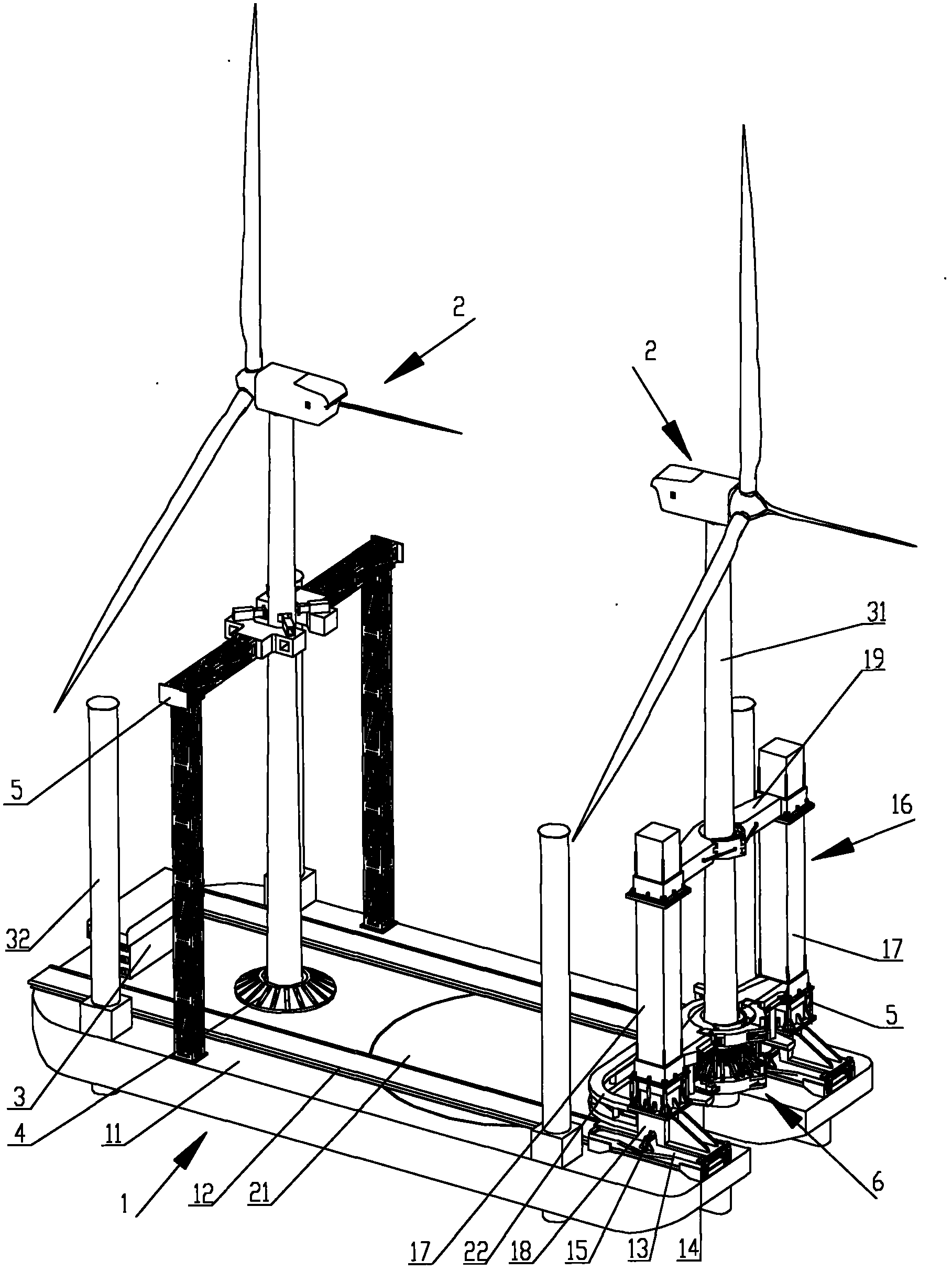 Fan integral installation rotating holding mechanism