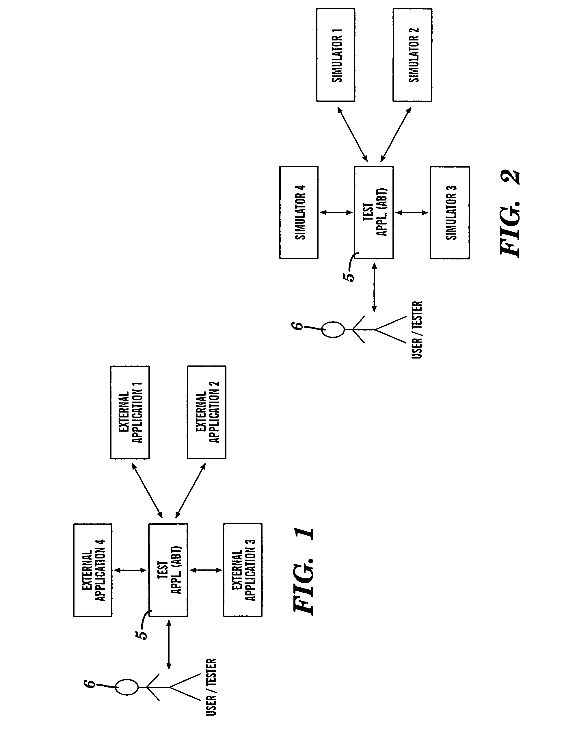 Method and system for testing a software application interfacing with multiple external software applications in a simulated test environment