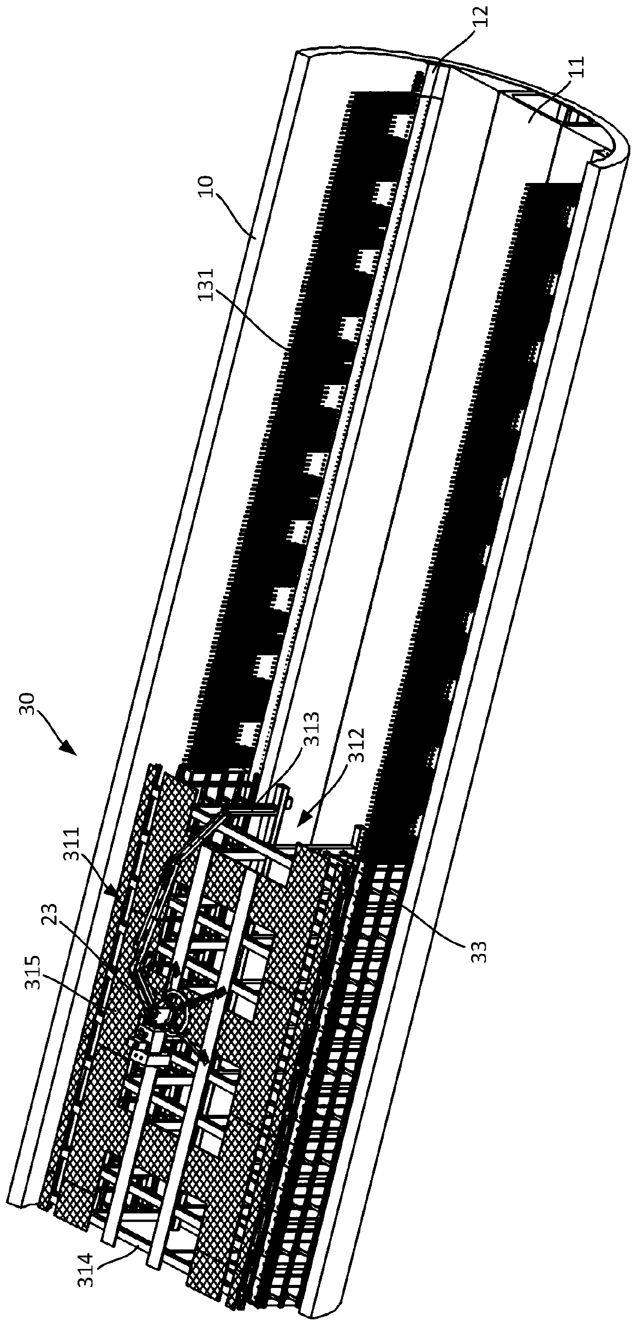 Clear water template trolley for constructing side wall structure in shield tunnel