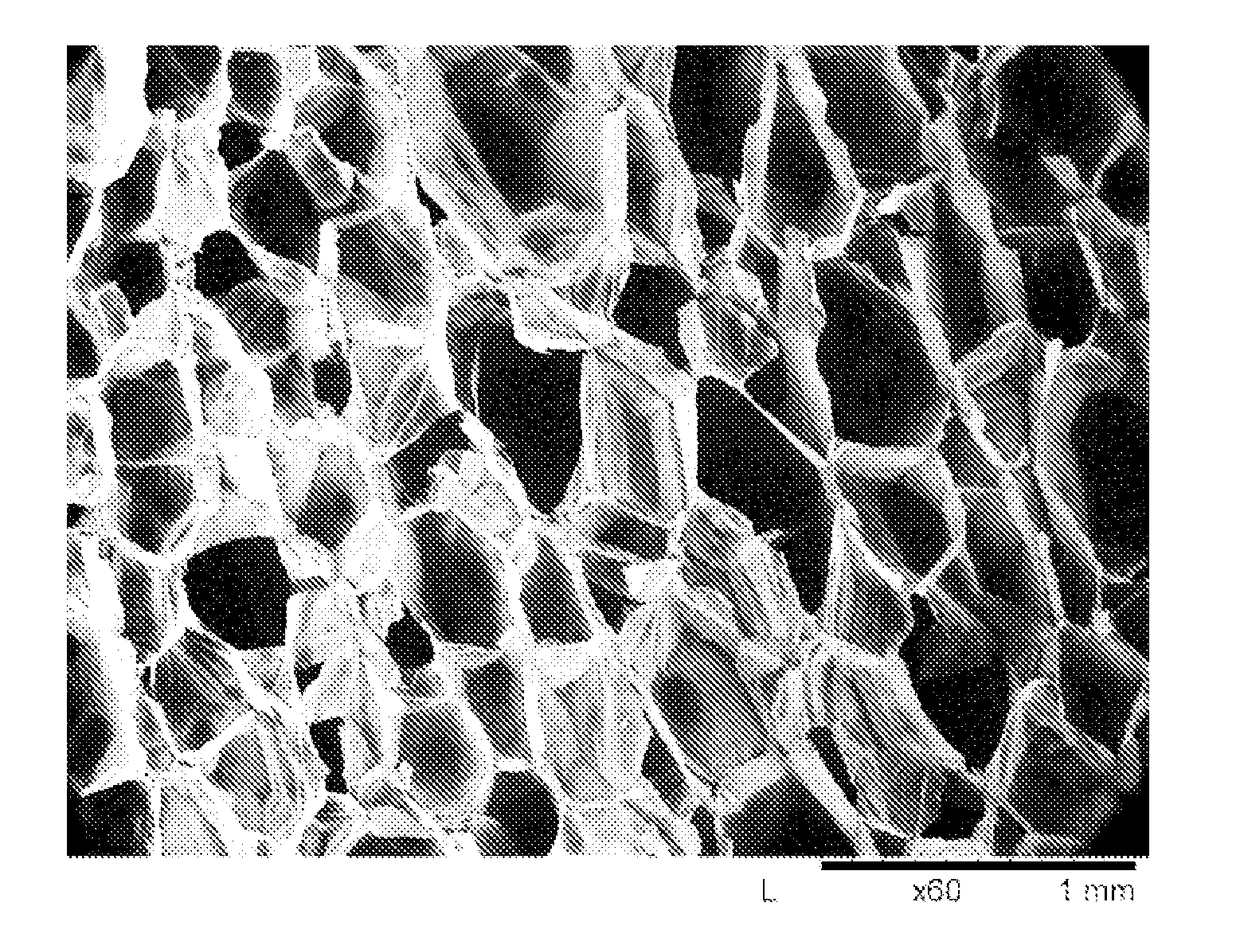 Cnf cellular solid material with anionic surfactants