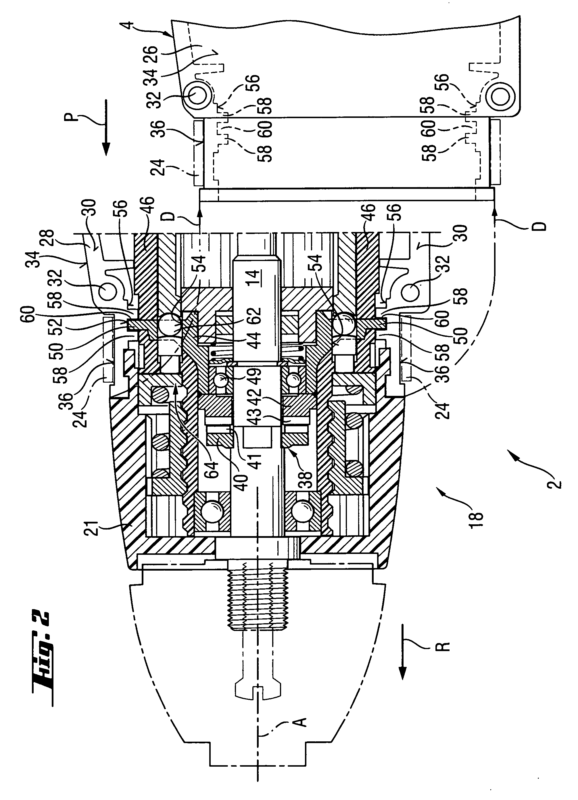 Hand-held power tool with ratchet percussion mechanism