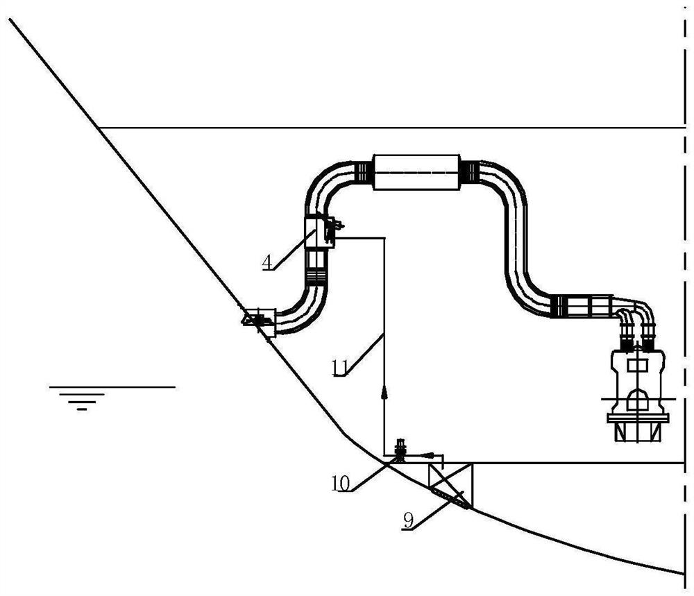 Marine exhaust piping system